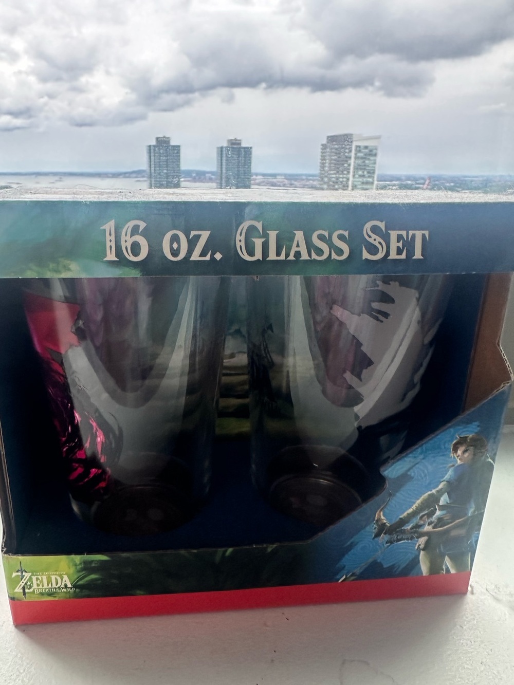 Nintendo Zelda 16 oz. Glass Set - Black/Pink